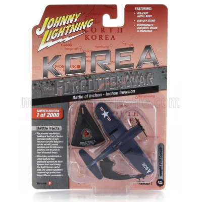 JOHNNY LIGHTNING CHANCE VOUGHT CORSAIR F4U1A MILITARY AIRPLANE 1942 - BLUE 1/100