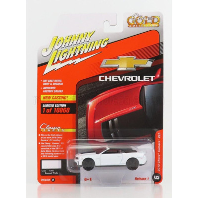 JOHNNY LIGHTNING CHEVROLET CORVETTE ZL1 CABRIOLET 2013 - WHITE BLACK 1/64