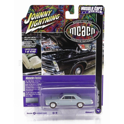 JOHNNY LIGHTNING PONTIAC GTO COUPE 1965 - LIGHT BLUE MET 1/64