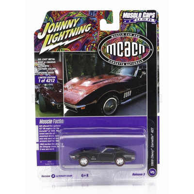 JOHNNY LIGHTNING CHEVROLET CORVETTE 427 COUPE 1969 - BLACK 1/64
