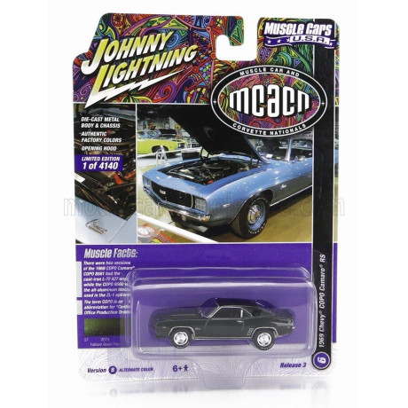 JOHNNY LIGHTNING CHEVROLET COPO CAMARO COUPE 1969 - BLACK 1/64