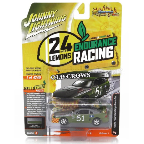 JOHNNY LIGHTNING FORD USA MUSTANG N 51 RACING 1990 - MILITARY GREEN 1/64