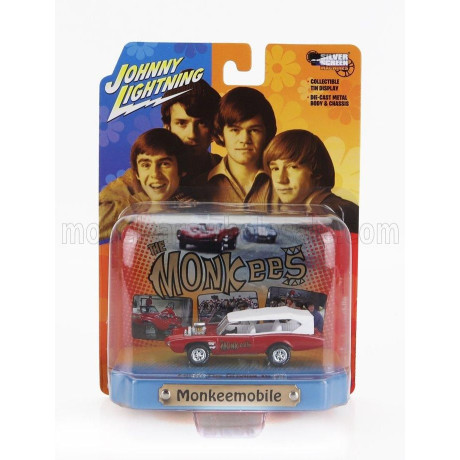 JOHNNY LIGHTNING PONTIAC GTO CONVERTIBLE MONKEEMOBILE 1966 - THE MONKEES - RED WHITE 1/64