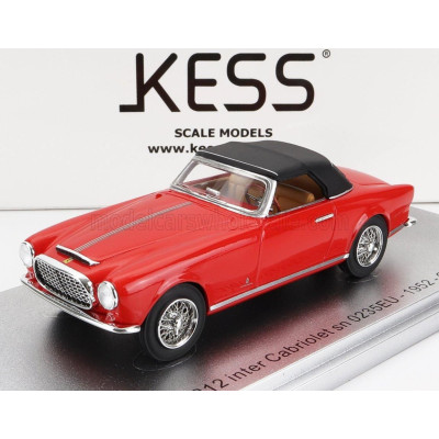 KESS MODEL FERRARI 212 INTER sn0235EU CABRIOLET CLOSED 1952 - RED BLACK 1/43