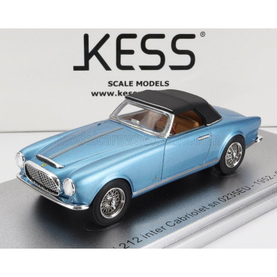 KESS MODEL FERRARI 212 INTER sn0235EU CABRIOLET CLOSED 1952 - LIGHT BLUE MET BLACK 1/43