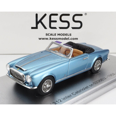KESS MODEL FERRARI 212 INTER sn0235EU CABRIOLET OPEN 1952 - LIGHT BLUE MET 1/43