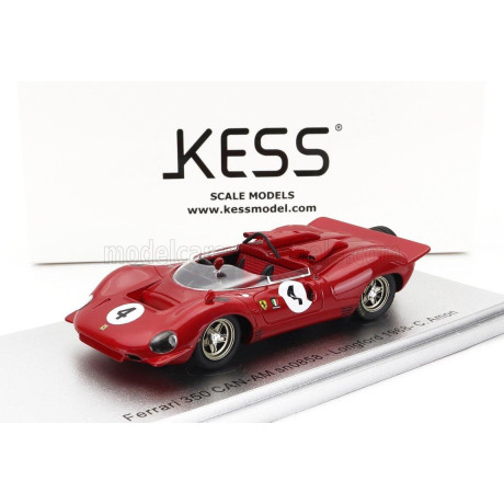 KESS MODEL FERRARI 350 P4 SPIDER CAN-AM s/n0858 N 4 TASMAN GP LONGFORD 1968 C.AMON - RED 1/43