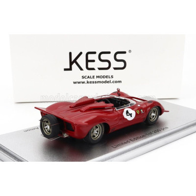 KESS MODEL FERRARI 350 P4 SPIDER CAN-AM s/n0858 N 4 TASMAN GP LONGFORD 1968 C.AMON - RED 1/43