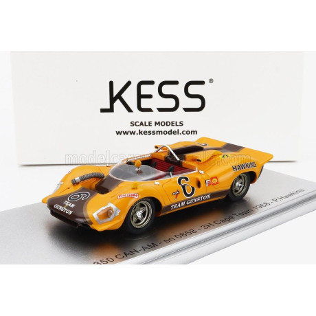 KESS MODEL FERRARI 350 P4 SPIDER CAN-AM s/n0858 TEAM GUNSTON N 6 WINNER 3h CAPE TOWN 1968 P.HAWKINS - YELLOW BROWN 1/43