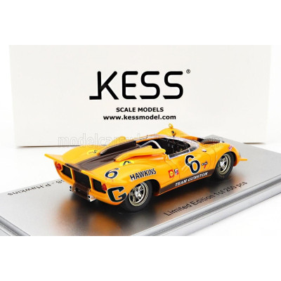 KESS MODEL FERRARI 350 P4 SPIDER CAN-AM s/n0858 TEAM GUNSTON N 6 WINNER 3h CAPE TOWN 1968 P.HAWKINS - YELLOW BROWN 1/43