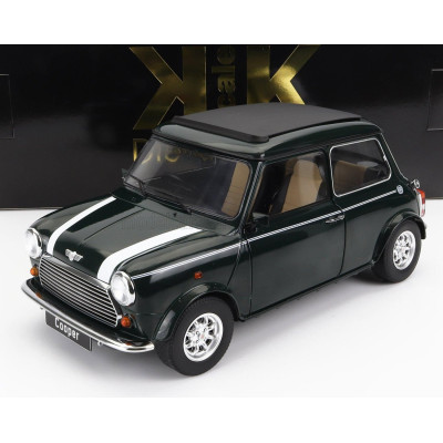 KK SCALE MINI COOPER SUNROOF RHD 1992 - DARK GREEN WHITE 1/12