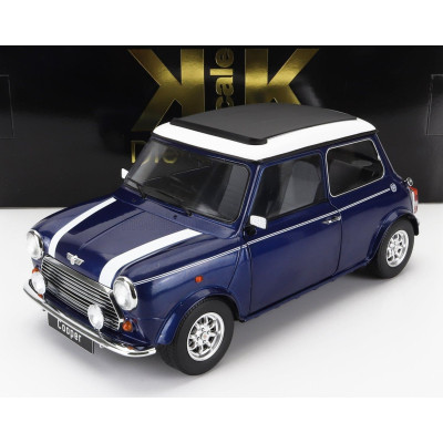 KK SCALE MINI COOPER SUNROOF RHD 1992 - BLUE MET WHITE 1/12
