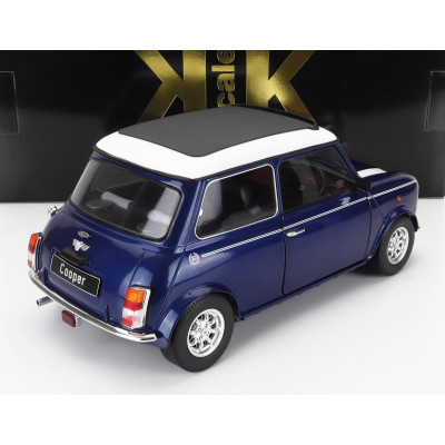 KK SCALE MINI COOPER SUNROOF RHD 1992 - BLUE MET WHITE 1/12