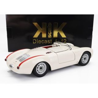 KK SCALE PORSCHE 550A SPIDER 1953 - WHITE RED 1/12