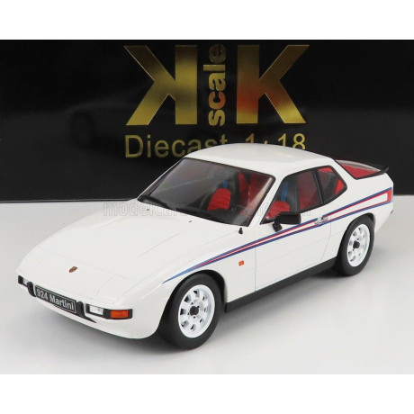KK SCALE PORSCHE 924 MARTINI LIVERY 1985 - WHITE RED BLUE 1/18