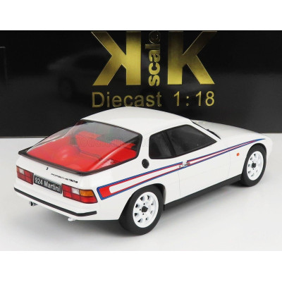 KK SCALE PORSCHE 924 MARTINI LIVERY 1985 - WHITE RED BLUE 1/18