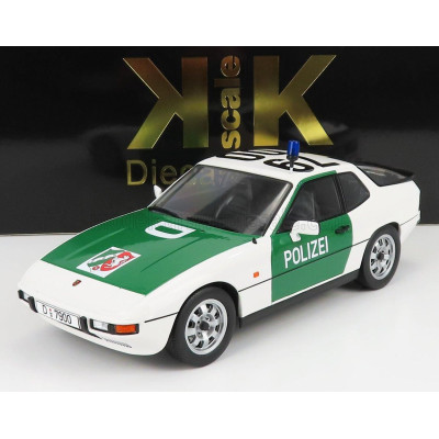 KK SCALE PORSCHE 924 AUTOBAHN POLIZEI DUSSELDORF POLICE COUPE 1985 - GREEN WHITE 1/18