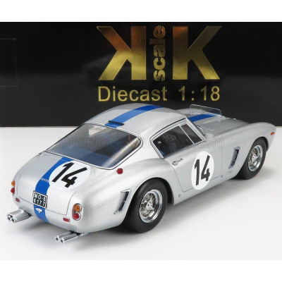KK SCALE FERRARI 250GT SWB 3.0L V12 TEAM NOBLET N 14 3rd 24h LE MANS 1961 P.NOBLET - J.GUICHET - SILVER BLUE 1/18