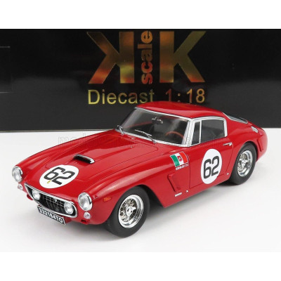 KK SCALE FERRARI 250GT SWB COUPE N 62 WINNER MONZA 1960 C.M.ABATE - RED 1/18