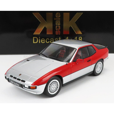 KK SCALE PORSCHE 924 TURBO COUPE 1986 - SILVER RED 1/18