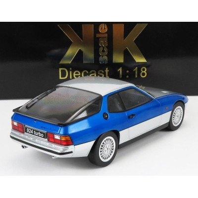 KK SCALE PORSCHE 924 TURBO COUPE 1986 - SILVER BLUE MET 1/18
