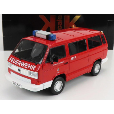KK SCALE VOLKSWAGEN T3 MINIBUS SYNCRO FEUERWEHR 1987 - RED 1/18