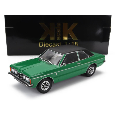 KK SCALE FORD ENGLAND TAUNUS GXL WITH VINYL ROOF 1971 - GREEN MATT BLACK 1/18