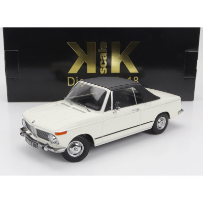KK SCALE BMW 1600-2 CABRIOLET 1968 - WITH REMOVABLE SOFT-TOP - WHITE 1/18