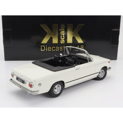 KK SCALE BMW 1600-2 CABRIOLET 1968 - WITH REMOVABLE SOFT-TOP - WHITE 1/18