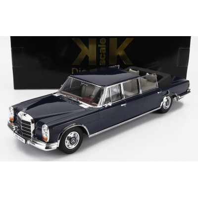 KK SCALE MERCEDES BENZ S-CLASS 600 PULLMAN (W100) LANDAULET SEMICONVERTIBLE 1964 - DARK BLUE 1/18