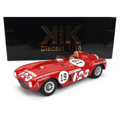 KK SCALE FERRARI 375 PLUS 5.0L V12 SPIDER ESCUADRON 1.2.3 N 19 WINNER V CARRERA PANAMERICANA 1954 UMBERTO MAGLIOLI - RED 1/18
