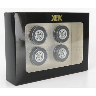 KK SCALE ACCESSORIES 4x  CROMODORA WHEEL AND TYRE SET 1969 FERRARI 365 GTB DAYTONA - BLACK 1/18