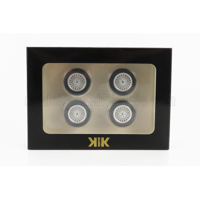 KK SCALE ACCESSORIES 4X  WHEELS AND RIMS SET  FOR PORSCHE 924 TURBO 1986 - SILVER 1/18