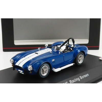KYOSHO FORD USA SHELBY COBRA 427/SC SPIDER RACING SCREEN 1965 - BLUE MET WHITE 1/43