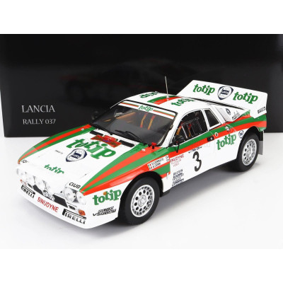 KYOSHO LANCIA 037 TOTIP N 3 RALLY ISOLA D'ELBA 1985 D.CERRATO - G.CERRI - WHITE RED GREEN 1/18