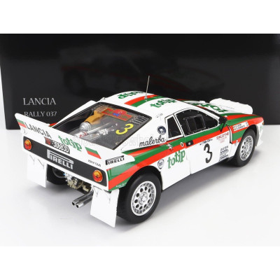 KYOSHO LANCIA 037 TOTIP N 3 RALLY ISOLA D'ELBA 1985 D.CERRATO - G.CERRI - WHITE RED GREEN 1/18
