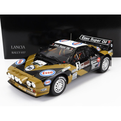 KYOSHO LANCIA 037 GRIFONE ESSO N 3 RALLY TARGA FLORIO 1985 F.TABATON - L-TEDESCHINI - BLACK GOLD 1/18