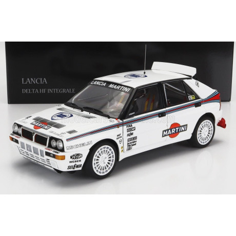 KYOSHO LANCIA DELTA HF INTEGRALE EVOLUZIONE MARTINI RACING N 0 TEST CAR RALLY SEASON 1992 - WHITE BLUE RED 1/18
