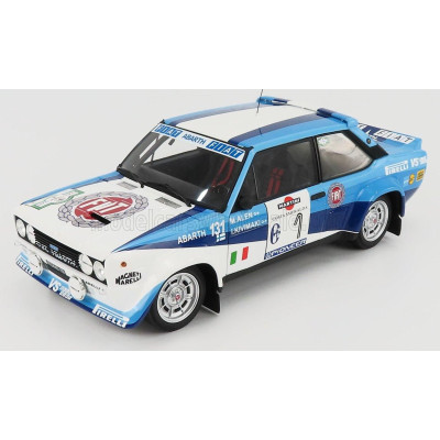 KYOSHO FIAT 131 ABARTH TEAM FIAT WORKS N 1 RALLY COSTA SMERALDA 1981 M.ALEN - I.KIVIMAKI - 2 TONE BLUE WHITE 1/18