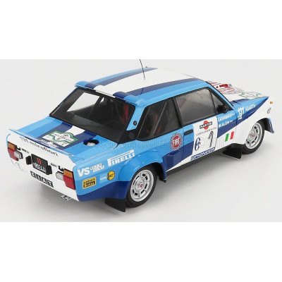 KYOSHO FIAT 131 ABARTH TEAM FIAT WORKS N 1 RALLY COSTA SMERALDA 1981 M.ALEN - I.KIVIMAKI - 2 TONE BLUE WHITE 1/18