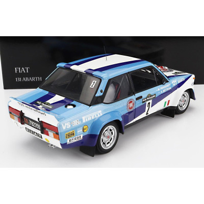 KYOSHO FIAT 131 ABARTH N 2 WINNER RALLY PIANCAVALLO 1981 A.BETTEGA - M.PERISSINOT - WHITE BLUE 1/18