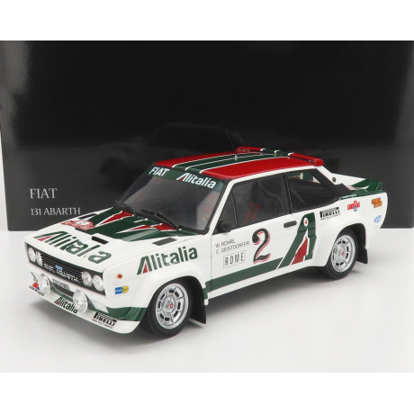 KYOSHO FIAT 131 ABARTH ALITALIA (night version) N 2 4th RALLY MONTECARLO 1978 WALTER ROHRL - CHRISTIAN GEISTDORFER - WHITE GREEN