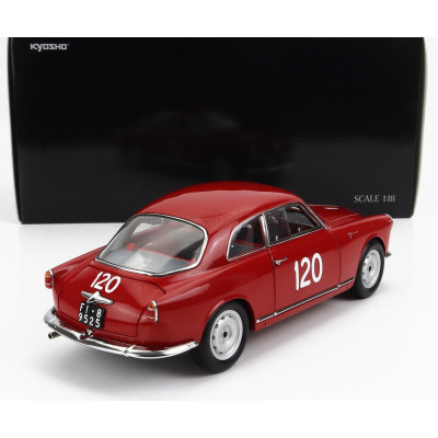 KYOSHO ALFA ROMEO GIULIETTA SV SPRINT VELOCE N 120 MILLE MIGLIA 1956 G.BECUCCI - P.CAZZATO - RED 1/18