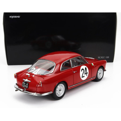 KYOSHO ALFA ROMEO GIULIETTA SV SPRINT VELOCE N 24 TARGA FLORIO 1958 N.TODARO - R.BARBATO - RED 1/18