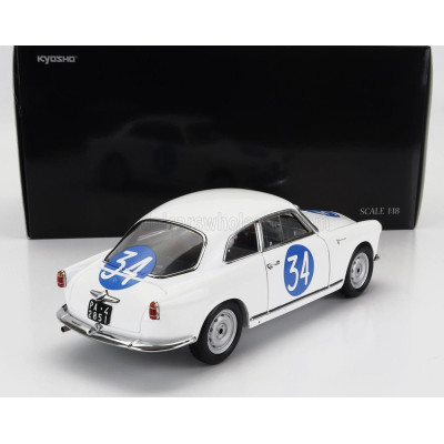 KYOSHO ALFA ROMEO GIULIETTA SV SPRINT VELOCE N 34 TARGA FLORIO 1960 EMANUELE - ALDEBARAN (CHECCO D'ANGELO) - WHITE 1/18