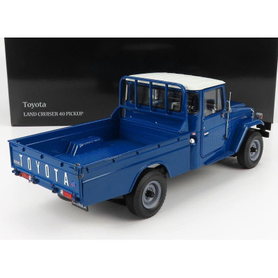 KYOSHO TOYOTA LAND CRUISER 40 4X4 PICK-UP 1980 - BLUE WHITE 1/18