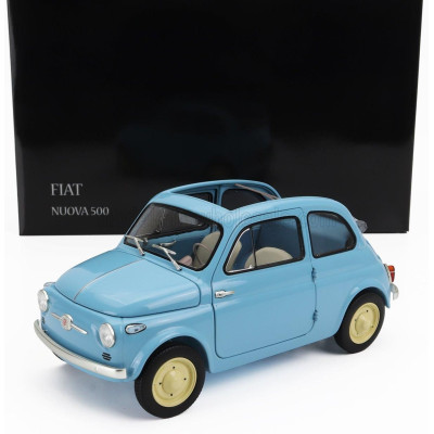 KYOSHO FIAT 500 D CABRIOLET OPEN 1960 - CELESTE CROCIERA - LIGHT BLUE 1/18