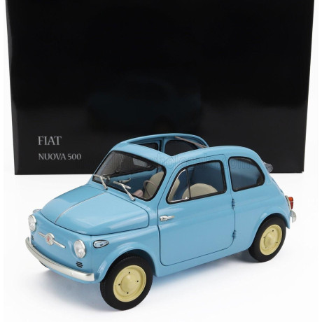 KYOSHO FIAT 500 D CABRIOLET OPEN 1960 - CELESTE CROCIERA - LIGHT BLUE 1/18
