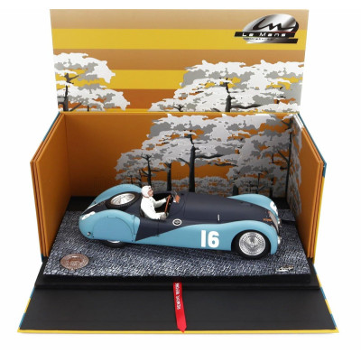 LE MANS MINIATURES BUGATTI F1  TYPE 57S 45 N 16 A.C.F. GP 1937 PIERRE WIMILLE - 2 TONE MATT BLUE 1/18
