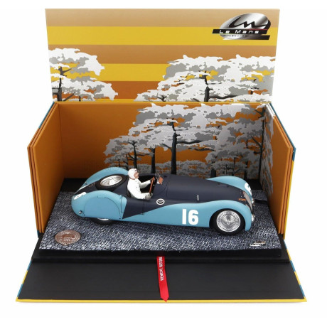 LE MANS MINIATURES BUGATTI F1  TYPE 57S 45 N 16 A.C.F. GP 1937 PIERRE WIMILLE - 2 TONE MATT BLUE 1/18